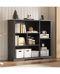 Vlsrka 6-Shelf Modern Bookcase With Tri-color Sensor Light