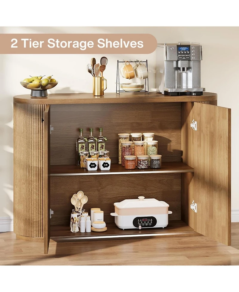 Tribesigns 47.24 Inch Sideboard Cabinet Buffet Storage Cabinet with 2 Doors, Modern Kitchen Buffet Cabinet