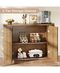 Tribesigns 47.24 Inch Sideboard Cabinet Buffet Storage Cabinet with 2 Doors, Modern Kitchen Buffet Cabinet
