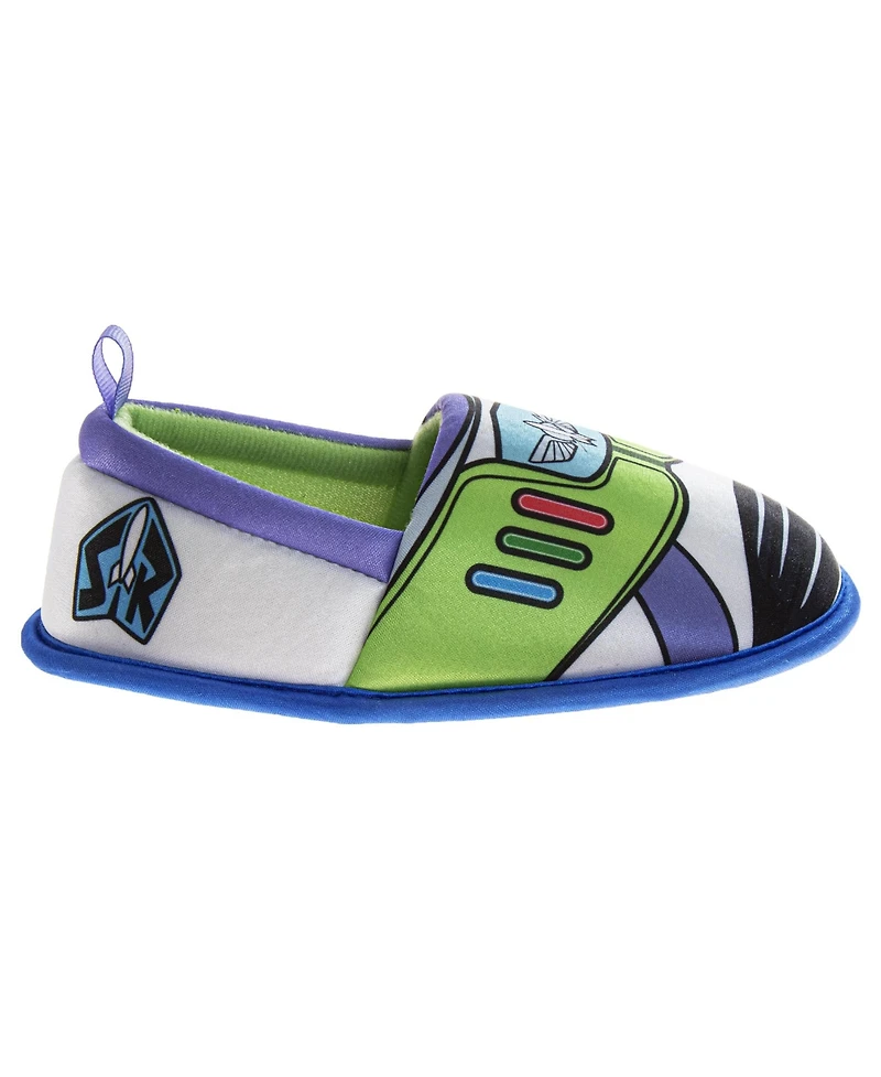 Disney Toy Story Woody and Buzz Boys' 5-12 Slippers Plush, Warm, Soft House Shoes Toddler Little Kid