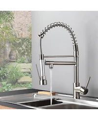 Phying Kitchen Faucet with Pull Down Sprayer Brushed Nickel Stainless Steel Single Handle Kitchen Sink Faucets