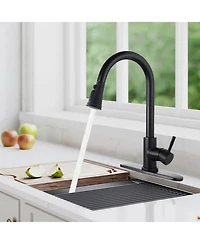 Phying Commercial Single Handle Kitchen Sink Faucet Brushed Nickel Pull Down Sprayer Design