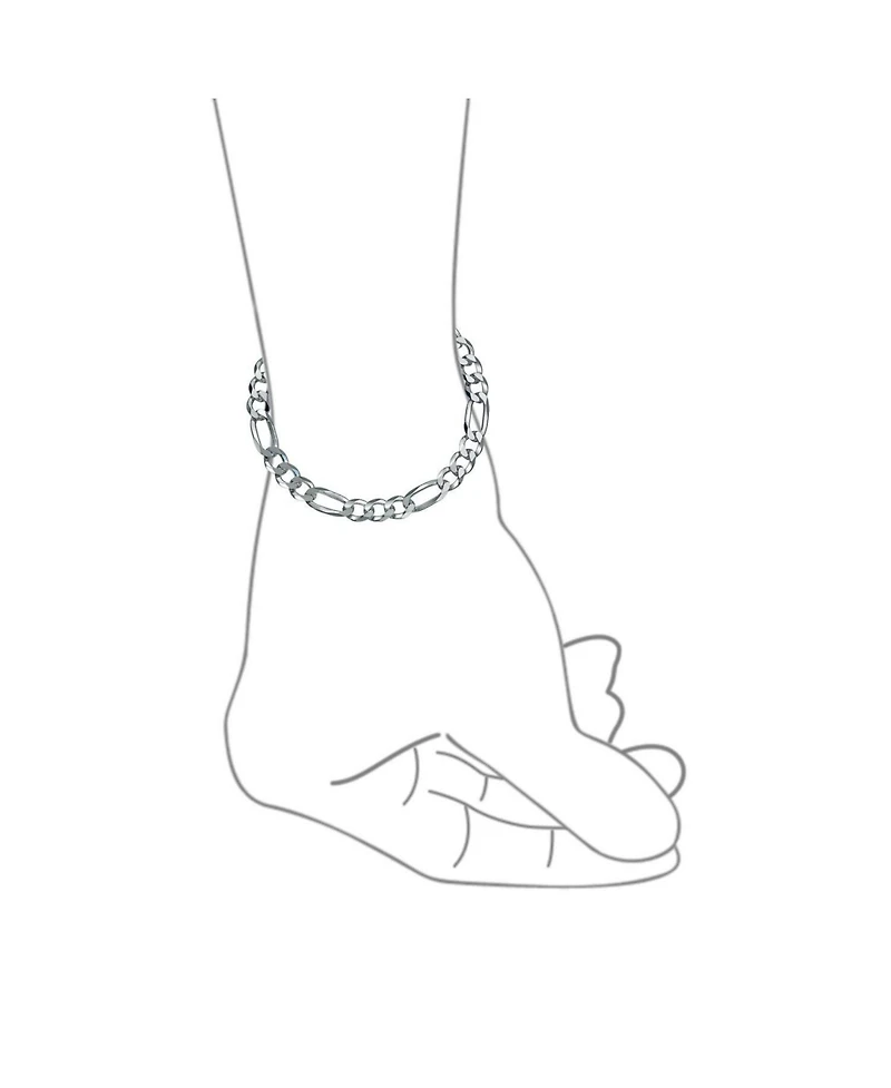 Bling Jewelry Thick Heavy Solid Sterling Silver Figaro Chain Link Bracelet