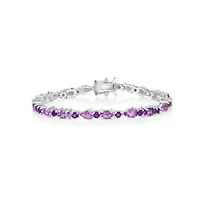 Simona Sterling Silver, Multi-Shaped Gem Bracelet - Multi-Amethyst