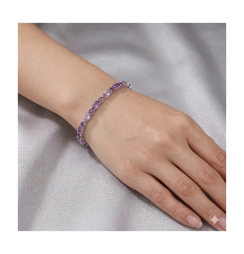 Simona Sterling Silver, Multi-Shaped Gem Bracelet - Multi-Amethyst