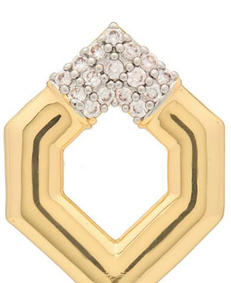 St. Moran Gold Hexagon Pave Esme Drop Earrings