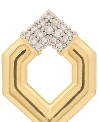 St. Moran Gold Hexagon Pave Esme Drop Earrings