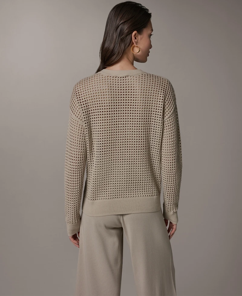 Donna Karan Weekend Women's Long-Sleeve Pointelle Sweater