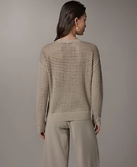 Donna Karan Weekend Women's Long-Sleeve Pointelle Sweater