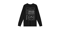 Modelo Men's Masterfully Made Label Collage Crew Neck Long Sleeve Black Adult Tee-Large