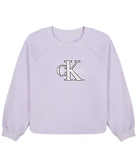 Calvin Klein Girls' 7-16 Logo Long-Sleeve Sweatshirt
