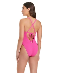 Red Carter Women's Textured Tide Sweetheart One-Piece Swimsuit