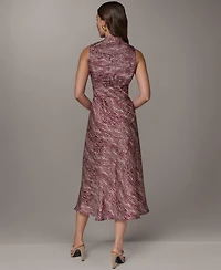Donna Karan New York Women's Sleeveless Printed Midi Dress