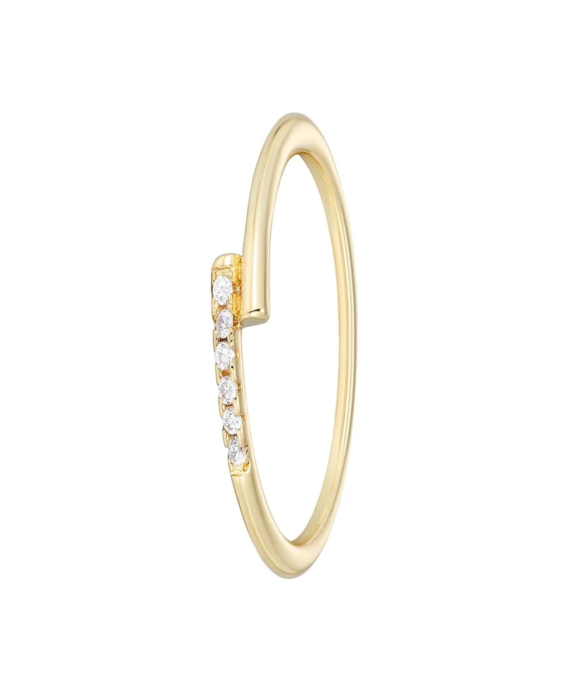 Adornia Gold Cubic Zirconia Overlap Band Ring