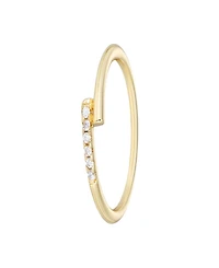 Adornia Gold Cubic Zirconia Overlap Band Ring