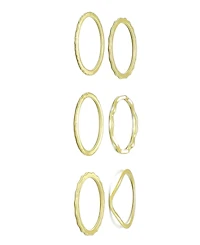 Adornia Gold Wavy 6-Piece Band Ring Set