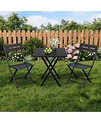 GarveeLife 3-Piece Folding Bistro Set for Patio, Balcony or Garden – Space-Saving Outdoor Table and Chairs, Easy Setup