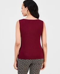 Jm Collection Women's Crewneck Pointelle Sweater Tank Top, Macy's Exclusive