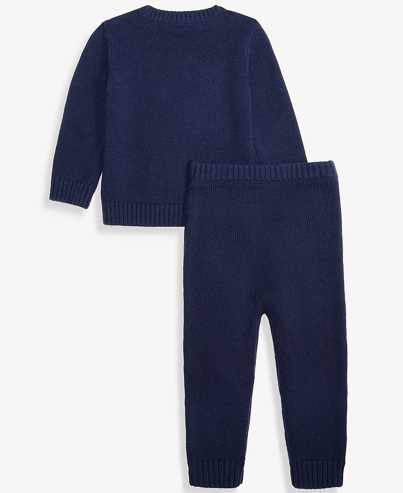 First Impressions Baby Boys' 3M-24M Cotton Polar Bear Sweater & Pants, 2-Piece Set, Macy's Exclusive