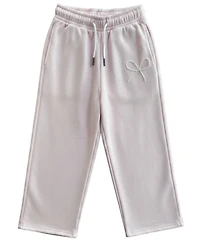 With Jules Girls' 7-16 Mini Imitation Pearl Bow Wide-Leg Sweatpants