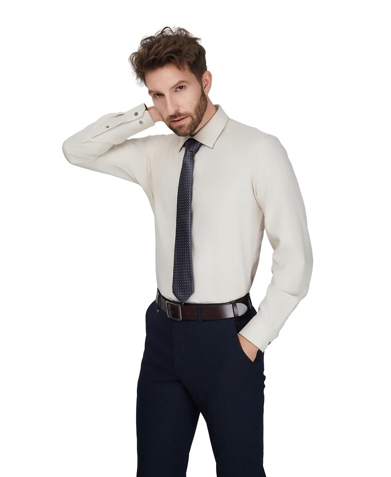 Alfani Men's Herringbone Long-Sleeve Dress Shirt, Macy's Exclusive