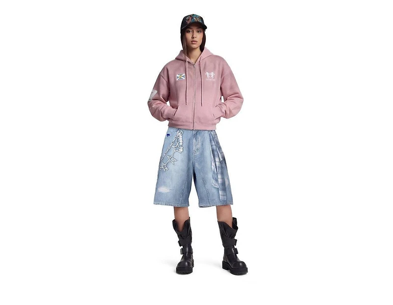 Aelfric Eden Women's Plaid Panel Chain Jorts