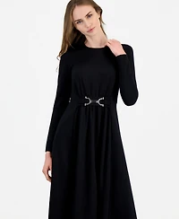 Anne Klein Women's Serenity A-Line Belted Midi Dress