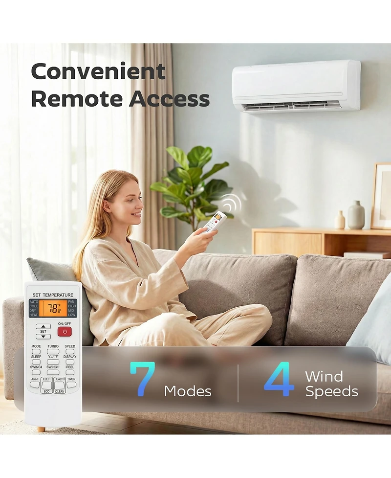 Homcom 9100 Btu Mini Split Air Conditioner 20.5 SEER2 115V Ductless Ac Unit