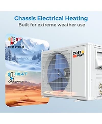 Costway 9100 Btu Mini Split Air Conditioner and Heater with Heat Pump and Full Installation Kit