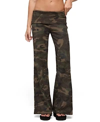 Edikted Women's Lumielle Camo Wide Leg Foldover Pants