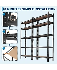 homfan Storage Shelves, Heavy Duty Metal Shelving Unit with Adjustable Shelves for Pantry or Basement