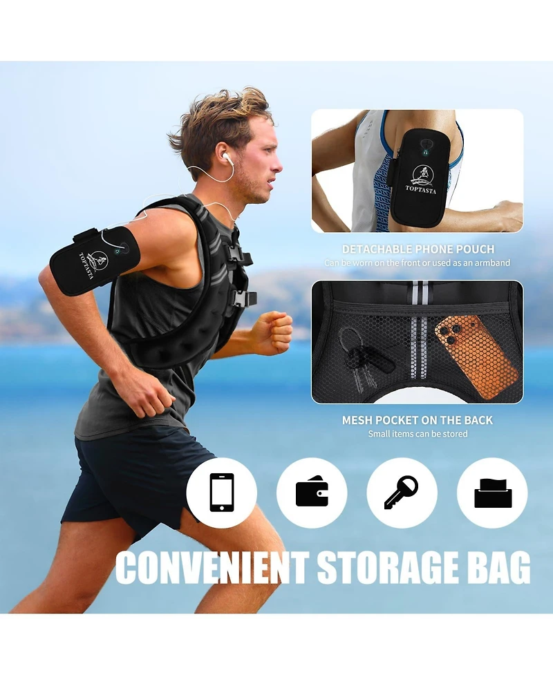 Aofar Weighted Vest Adjustable Reflective Running Fitness Rucking