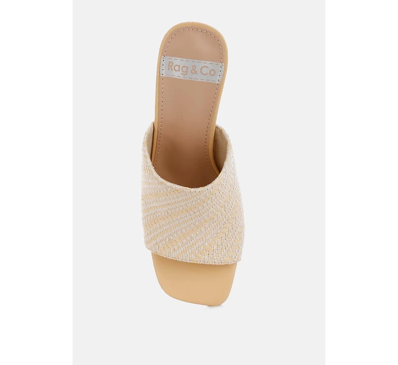 Morgana Woven Raffia Slip Ons