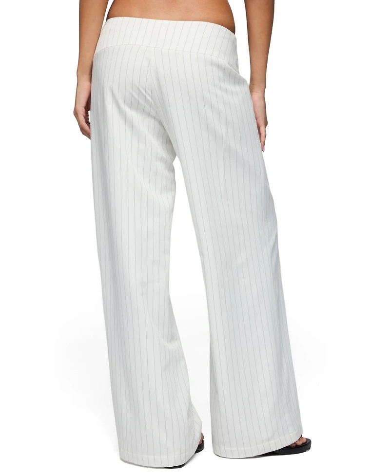 Edikted Women's Parker Pinstripe Tie Belt Pants