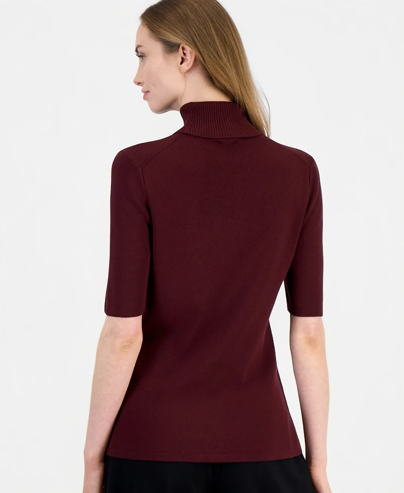 Anne Klein Women's Half-Sleeve Turtleneck Sweater