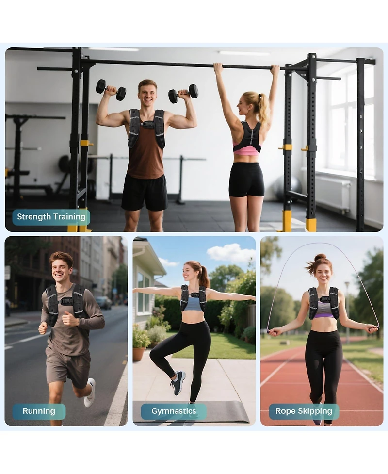 Aofar Weighted Vest Adjustable Straps Reflective Strength Training