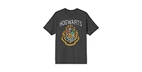 Harry Potter Men's Hogwarts Crest Charcoal Heather T-shirt-xxl