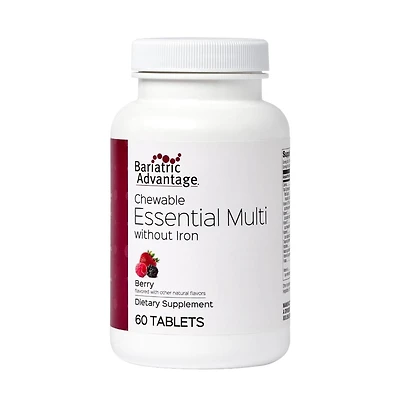 Bariatric Advantage Chewable Essential Multivitamin Without Iron - 200 Dv of Key Nutrients - Trace Mineral Support - Multivitamins for
