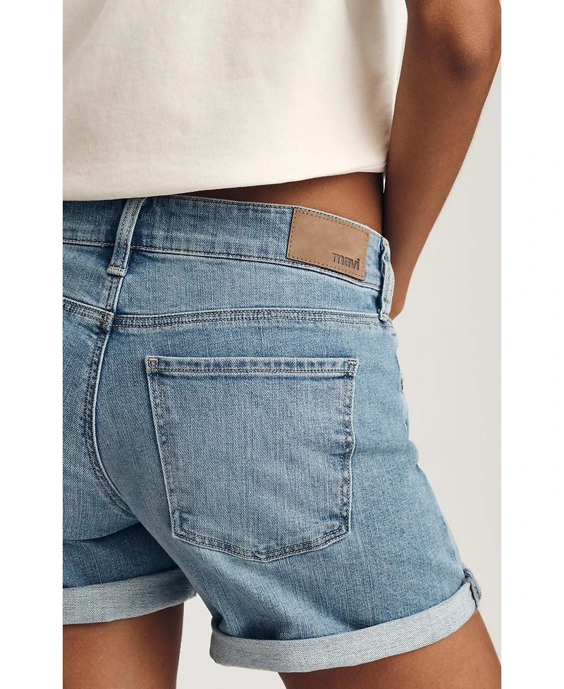 Mavi Jeans Women's Mavi's Julia Mid Rise Relaxed Short Lt Brushed Flex Blue