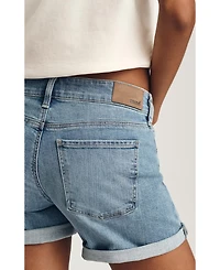 Mavi Jeans Women's Mavi's Julia Mid Rise Relaxed Short Lt Brushed Flex Blue