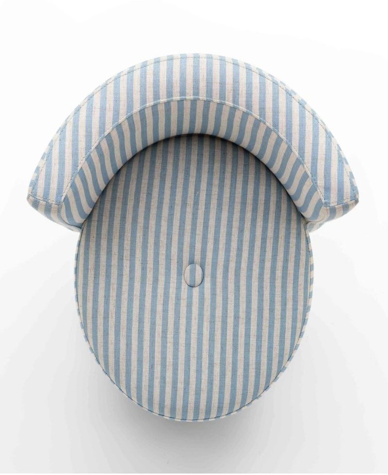 Tov Furniture Alyssa 27.6" Fabric Striped Linen Rolling Desk Chair