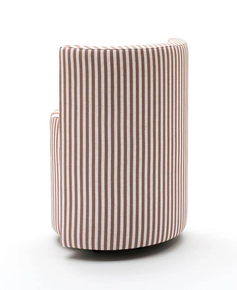 Tov Furniture Alyssa 27.6" Fabric Striped Linen Rolling Desk Chair
