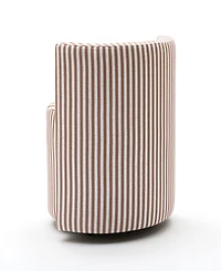 Tov Furniture Alyssa 27.6" Fabric Striped Linen Rolling Desk Chair