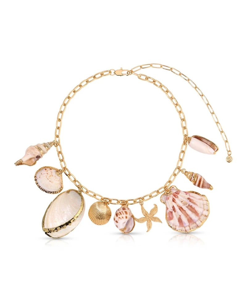 Ettika Private Island 18k Gold-Tone Plated Assorted Shell Necklace