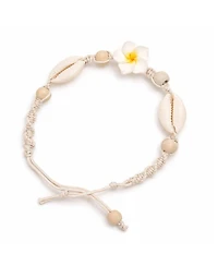 Rebl Jewelry Women's Beaded Shell Flower Anklet