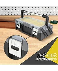 Xdovet Portable Plastic Cantilever Tool Box Organizer With Removable Compartments