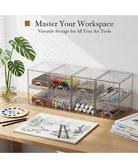 Xdovet Stackable Storage Boxes Art Tool Organizer Plastic Drawers