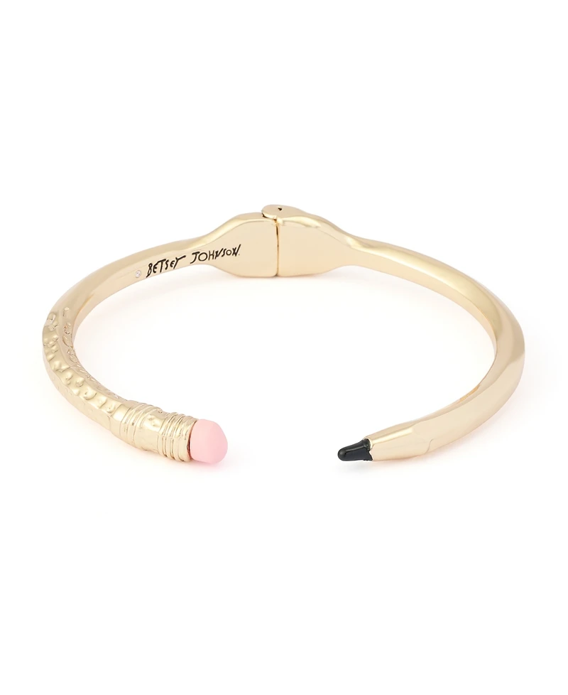 Betsey Johnson Gold Best In Class Chewed Pencil Bangle Bracelet