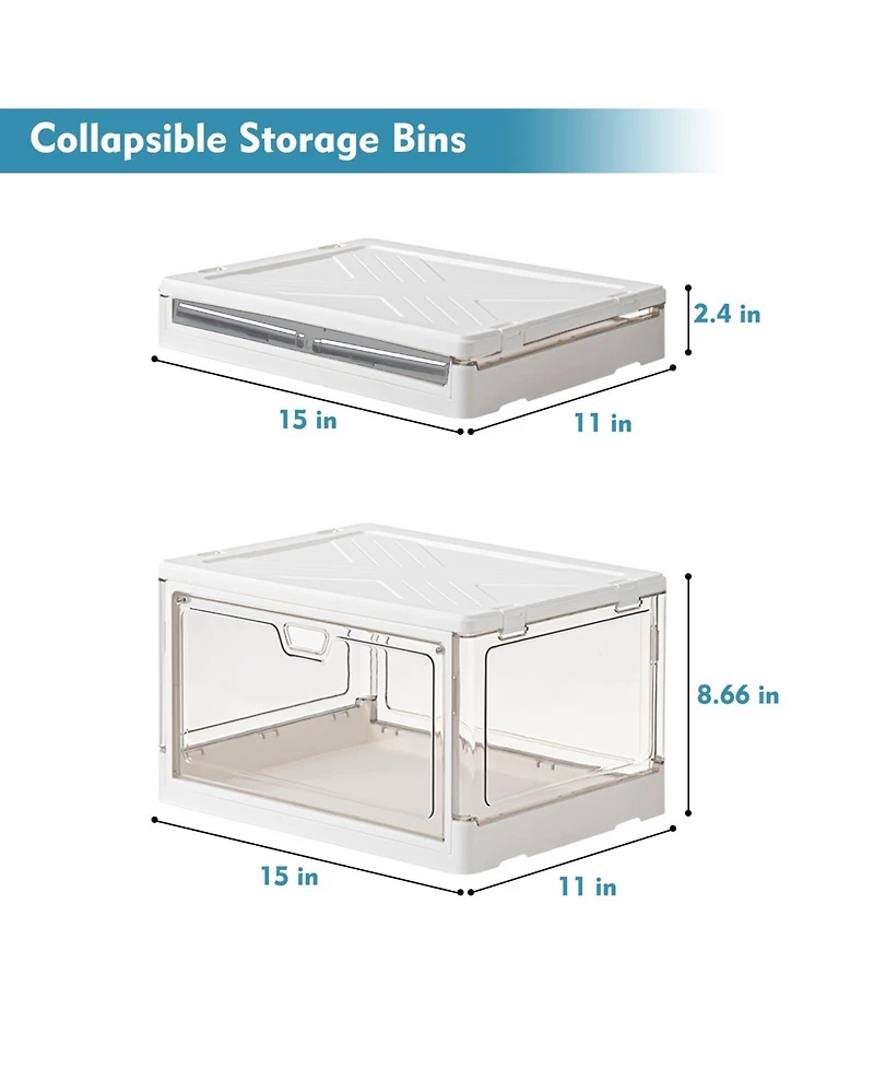 Xdovet Collapsible and Stackable Storage Bin with Lid