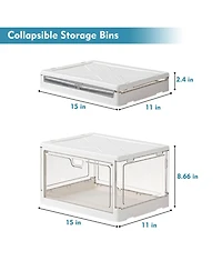 Xdovet Collapsible and Stackable Storage Bin with Lid